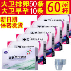 David ovulation test paper 50 + early pregnancy test paper 10 +60 urine cup test ovulation period pregnancy preparation