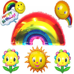 超大号云朵彩虹笑脸铝膜气球 婚庆婚房生日派对装饰太阳铝箔气球 90cm 4号