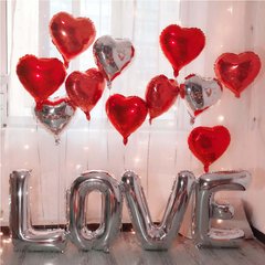 Aluminum film, letter balloon, background wall decoration, marriage and marriage room, wedding proposal, marry me, set the set meal Suit 3