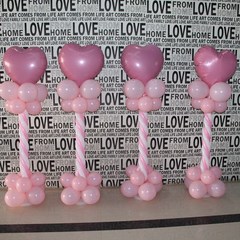 Marriage proposal marriage wedding room 26 inch heart-shaped Pearl Pink heart-shaped column layout decoration 18 inch red heart long column (full powder)