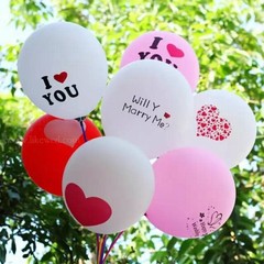 3.2 grams export love U balloon wedding wedding room decorate birthday party decorate Valentine's Day balloon Latex balloon I heart U [pink] 10