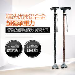 RX aged Aluminum Alloy anti stick stick foot with a small triangle stumbling lamp lifting triangle cane to help the elderly line brown