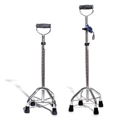 Special offer high-grade elderly thickness Aluminum Alloy quadropods lamp with adjustable height disabled staff Light grey