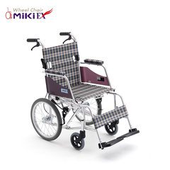三贵MiKi轮椅车 MOCC-43JL免充气 折叠轻便 老人残疾人手推代步车