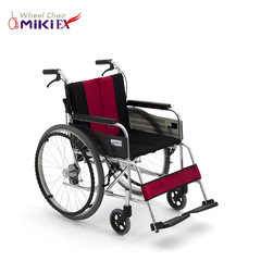 MIKI MiKi wheelchair MUT-43JD free inflatable aluminum alloy folding folding hand pushing cart for the elderly