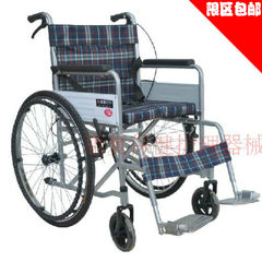 Limited area mail thickening steel pipe wheelchair, folding portable wheelchair, portable old scooter four brake