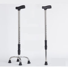 Shipping thick stainless steel telescopic crutch four old stick / four angle old cane crutches walkers white