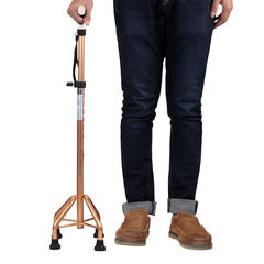At the four corner crutch old quadripod cane telescopic four legs stick slip disabled elderly Walker white