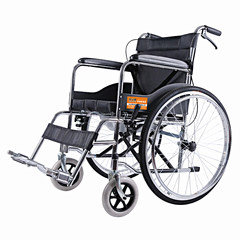 Haoersi hand portable wheelchair with folding portable toilet cart steel old Disabled Scooter black
