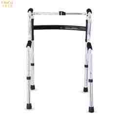 For the elderly and disabled, the walking aid folding portable four-legged walking stick handcart walking aid walking rehabilitation training equipment is light gray