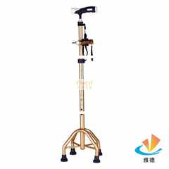 At the Aluminum Alloy old four old cane cane crutch telescopic anti slip with light Walker Walker yellow