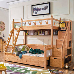 American children upper and lower berth two bed double bed, high and low bed mother and child bed, high box, solid wood bed, mother and child bed two beds 1200mm*1900mm Double bed + bookshelf More combinations
