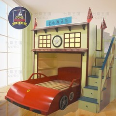 Colorful European style American children's furniture, children's car bed, upper and lower double mother, high and low bed creative customization 1350mm*1900mm Elevated bed More combinations