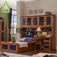 American children bed wood combination wardrobe Chuangzi mother bed children bed bed bed double bed boy Other 1.1*1.9 meter combined bed More combinations