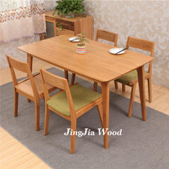White oak table, Nordic 4/6 modern minimalist whole solid wood table, Japanese small family restaurant furniture package 160*80