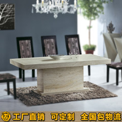 Natural marble table Stonefurniture European table table glass package Logistics 140*80*75 grey hole