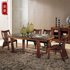 Rong nest marble table pure solid wood zingana wood simple modern new style dining table dining tables and chairs, dining room furniture 1.60M long dining table