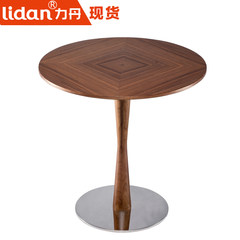 Nordic simple solid wood creative small round table, sofa side table, round tea table, coffee corner, coffee table, table mail 50x50 walnut color
