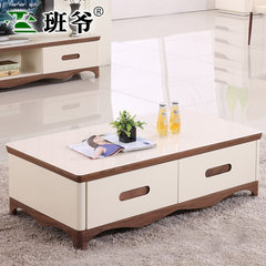 Class furniture coffee table, TV cabinet combination set, simple white baking paint, retractable TV cabinet, small Huxing guest Ready Tea table