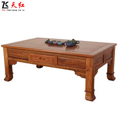 Antique wooden hedgehog red sandalwood log tea table, solid wood Chinese mahogany table, living room table sold shelf Ready Full hedgehog rosewood tea table