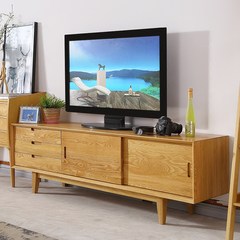 联隆北欧实木电视柜现代简约小户型地柜白橡木原木电视柜组合家具 整装 裸婚时代