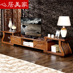 In the heart beautiful wood TV cabinet cabinet combination telescopic nanmu Assemble Solid wood TV cabinet