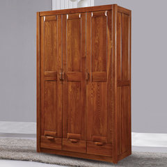 The modern Chinese elm wood wardrobe closet door three storage closet WARDROBE BEDROOM FURNITURE
