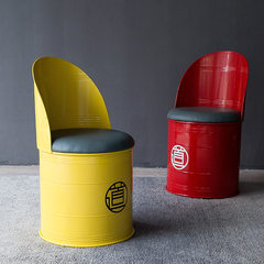 American style retro LOFT industrial wind creative simple backrest oil drum bar chair stool iron chair oil drum chair white
