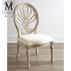 Fei Mu high-end custom furniture of European beech restaurant new American classical carved wood dining chair HC18 Size and color can be customized