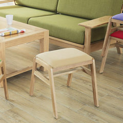 Japanese wood Fangdeng fashion creative fabric upholstered stool table stool stool adult small stool gules
