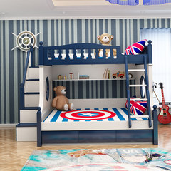Low bed bed bed bed under the Mediterranean mother boy multifunctional bed double bed children bed storage bed 1200mm*1900mm High and low bed + three drawer (up and down mattress) More combinations