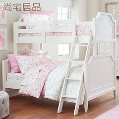Garden white all solid wood children bed, elevated bed, upper and lower bed, double bed, high and low bed can be customized Other white Only high and low beds