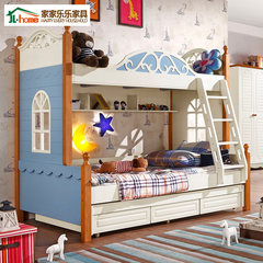 Mediterranean children up and down girls boys bunk bed solid Muzi mother bed 1.2 meters 1.5 beds combination 1200mm*1900mm Low bed + Tuochuang More combinations