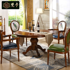 Fanka American furniture carved wood table table European large-sized apartment is a table and six chairs meal tables and chairs combined 1 tables and 4 chairs