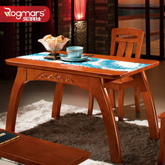 New modern Chinese table, solid wood table and chair combination, 6 people dining table, rectangular dining table T8036 A table with two chairs