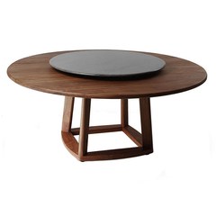 The Chinese wooden round table table modern minimalist fashion large-sized apartment household table table Black walnut round table