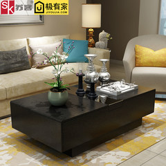 Su guest home modern minimalist coffee table, living room, small family store creative, Nordic TV cabinet combination suite furniture Ready Black 140*80*40cm