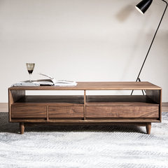 Black walnut wood coffee table, modern beech coffee table log, Nordic fashionable log color tea table