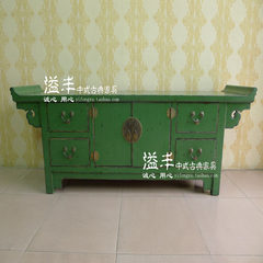 The Ming and Qing Dynasties of Chinese antique furniture wood elm green old Alice head retro TV cabinet storage cabinet floor Ready 183X42X60