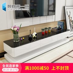 Simple modern size apartment, living room, tempered glass, baking screen, TV cabinet, combination cabinet Assemble TV cabinet (white)
