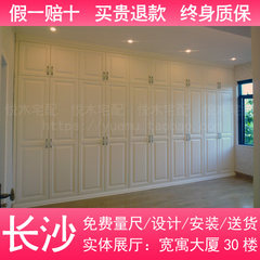 Changsha whole room furniture custom environmental protection, paint free eco board, integral wardrobe, cloakroom custom made Sky blue Single Assemble