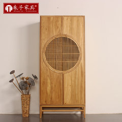 Zhu Xi furniture paint free elm furniture to open the door of modern Chinese new classical wardrobe lockers flat coat cabinet Log color 2 door Ready