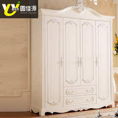 Round four door wardrobe closet Jiayuan European French modern minimalist carved bedroom with a combined clothes cabinet drawer Wardrobe 4 door Assemble
