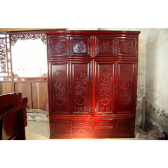 Jimei mahogany furniture red rosewood top cabinet four bedroom door wardrobe wood wardrobe top cabinet cabinet