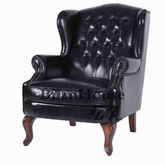 The new European tiger leather sofa chair American country study room leather armchair stool Single Pedal + single