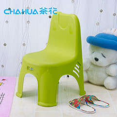 Camellia plastic children chair chair chair backrest chair simple fashion nursery stool thicken Backrest stool for children green