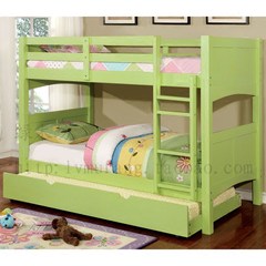 上海  美式纯实木家具 儿童上下床 高低子母床 高架床 绿色组合床 1000mm*2000mm 绿色 只有高低床