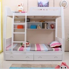 Pine level bed with bed and bed mother guardrail double bed bunk bed on the bed of solid wood children Other 100 top 120 pine + Pink More combinations