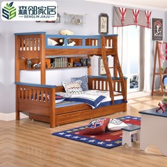 Solid wood double bed, high and low beds, double beds, children's rooms, furniture, boys, olive trees, American adults, bed up and down 1200mm*2000mm Solid wood bed More combinations