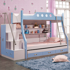 Korean bed children bed up and down shop mother bed 1.2 meters bunk bed 1.5 meters child storage bed 1200mm*1900mm Bed + + + bookshelf Tuochuang ladder cabinet (self reference) More combinations